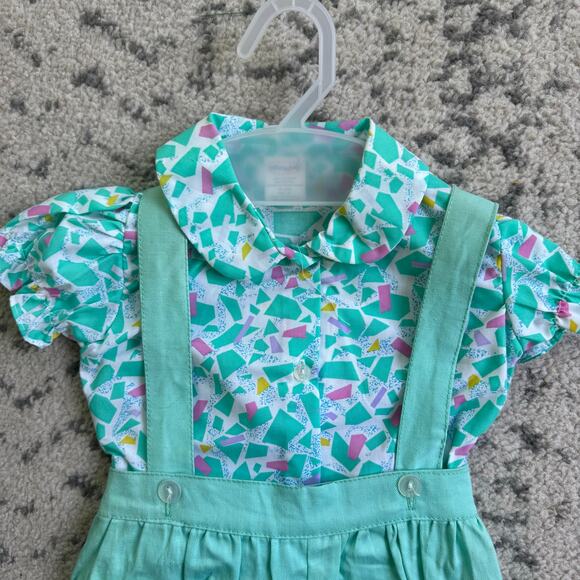 1990s Cuties By Judy Aqua 2 piece set 18M - Picture 2 of 7